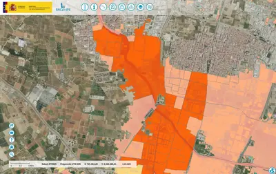 Example of MITECO flood risk map interface